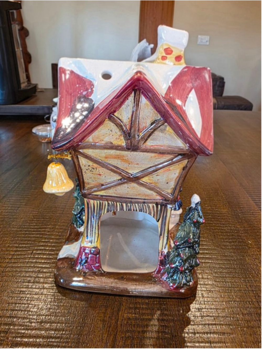 Blue Sky Clayworks Love House Holiday Decor Christmas Candle Tea Light Snowman - Picture 3 of 7